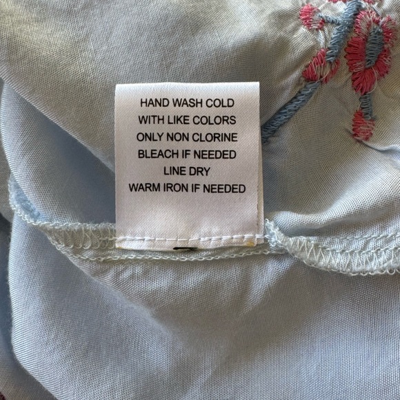 Curations Pastel Blue Embroidered Floral Kimono Size M/L Summer Beach Boho - Picture 8 of 15